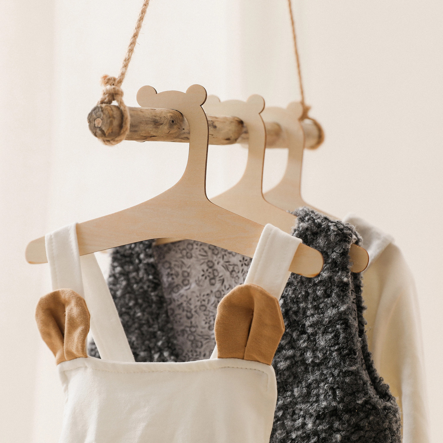 Baby Clothing Hanging Rack - 5/10 шт. Деревянные детские вешалки для